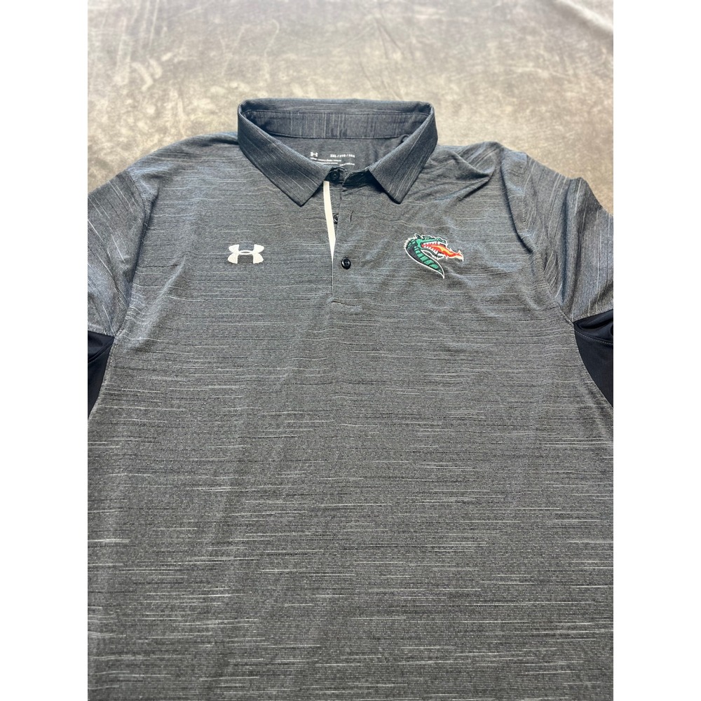 Under‎ Armour Golf Polo Shirt 2XL Gray Dragon Breath Moisture Wicking